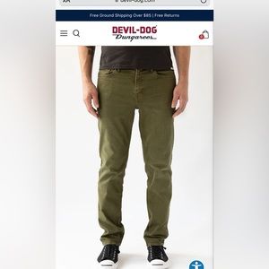 Devil-Dog Slim Straight Jean Olive